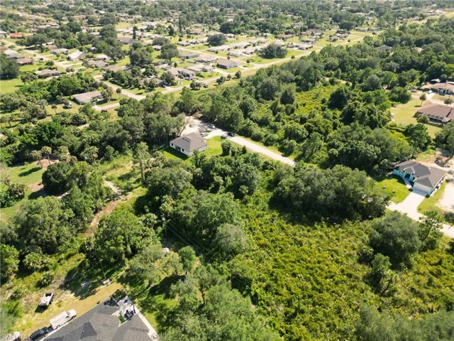 Aerial perspective of suburban area