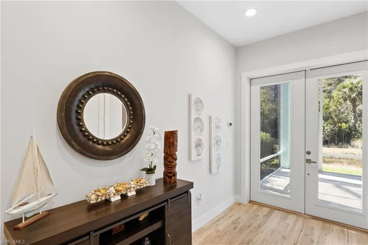 The entryway providesaccess to the private