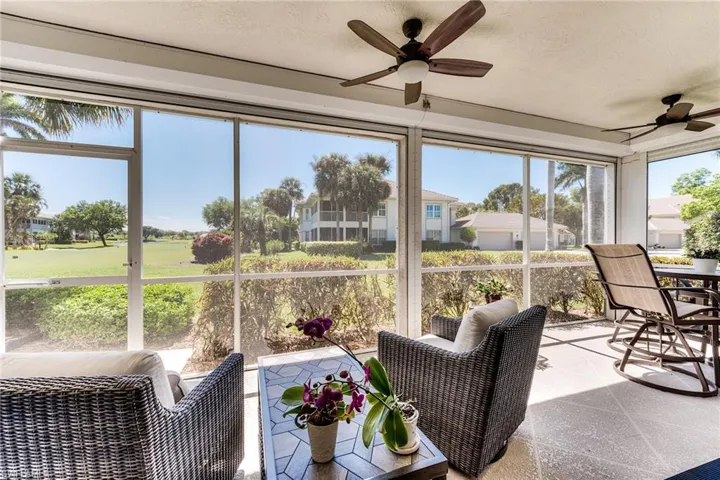 Lanai overlooks golf course