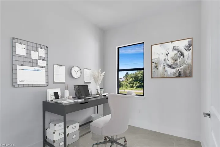 View of tiled office space