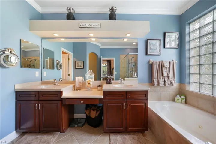 Master Bath with separate shower and soaking tub