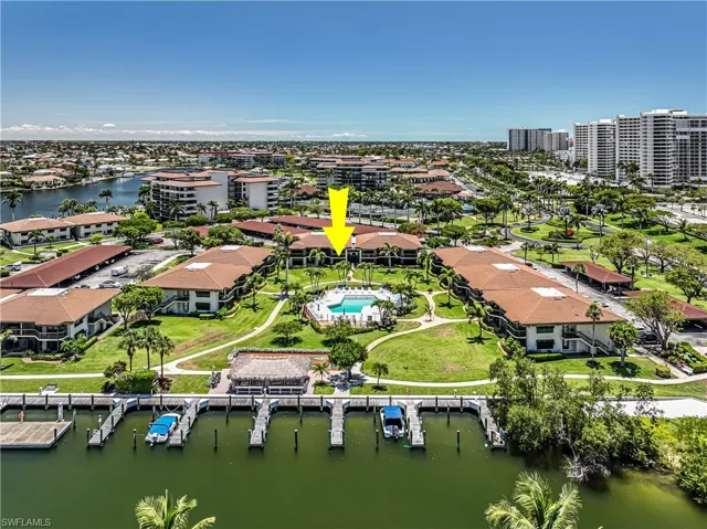 Drone / aerial view of a nearby body of water