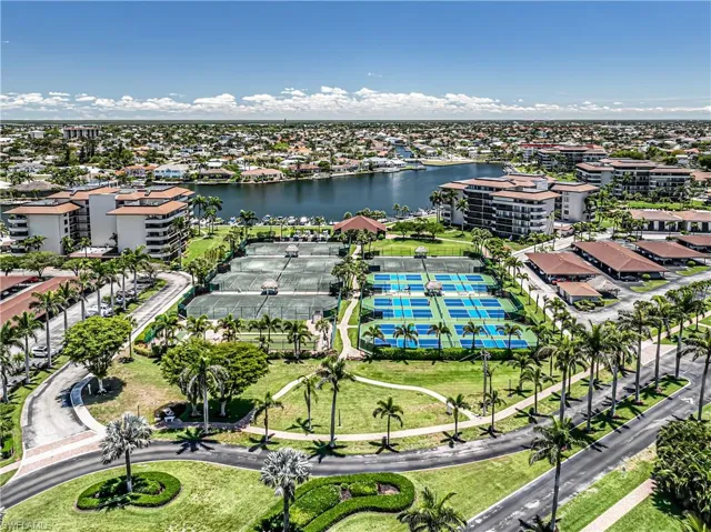 Aerial view of a large body of water