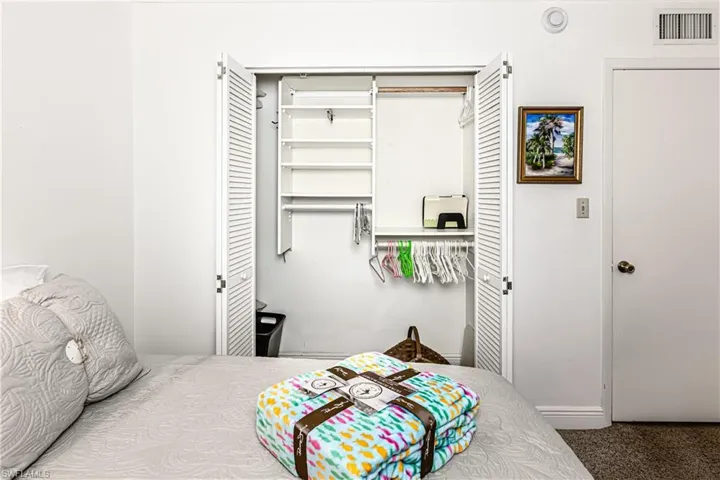 Bedroom with a closet and carpet