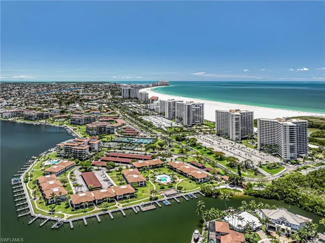 Aerial view of a large body of water