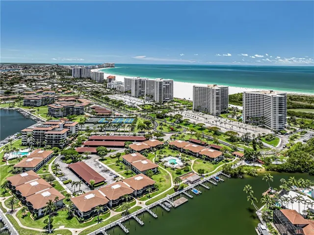 View of urban area with a large body of water
