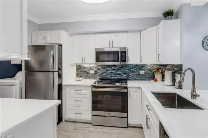 Kitchen with stainless steel appliances