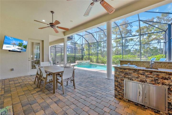 Large covered outdoor entertaining area.