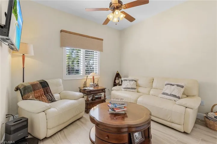 Living room with ceiling fan
