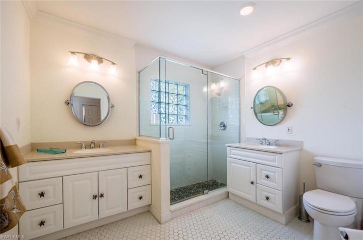 Full Bath Ensuite with Two Vanities and Walk-in Shower