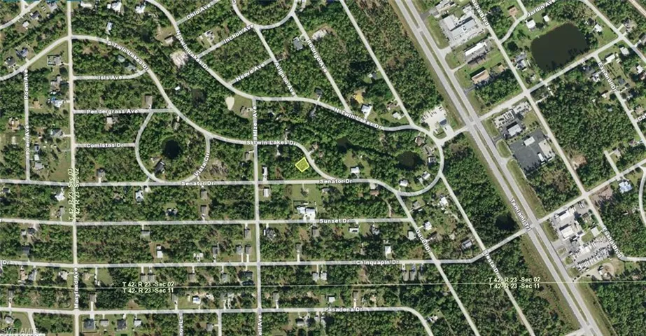 Aerial Survey Map. Identifying the parcel boundaries of the property within the local grid system