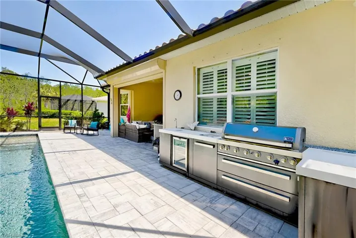 Outdoor kitchen with grill