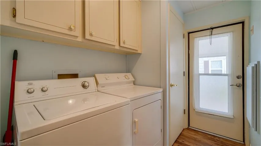 The inside laundry room is just steps from the master suite.