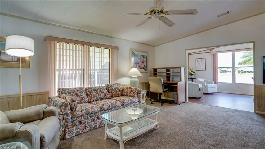 Bright and Cheerful; featuring vaulted ceilings.