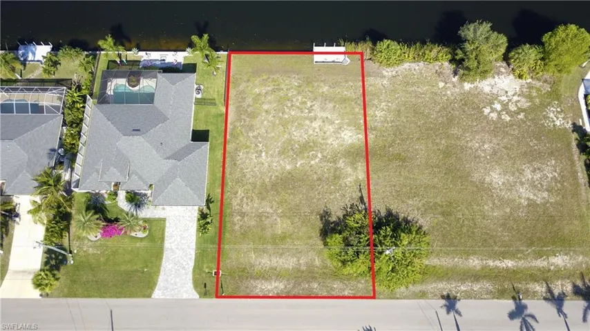 Aerial overview of property's location with property boundaries highlighted