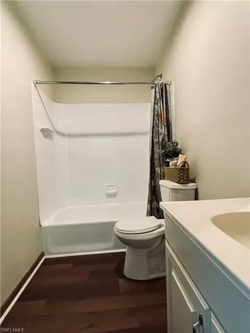 Guest bathroom with new floors