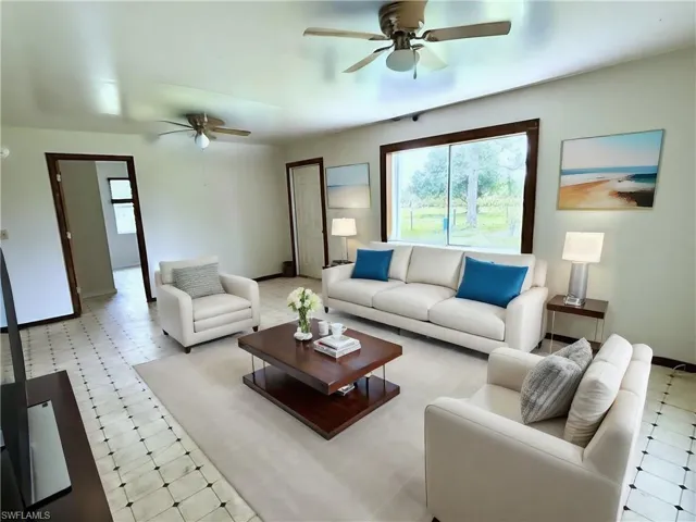 Virtual staged living room