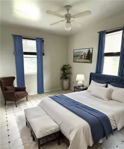 Virtually staged bedroom