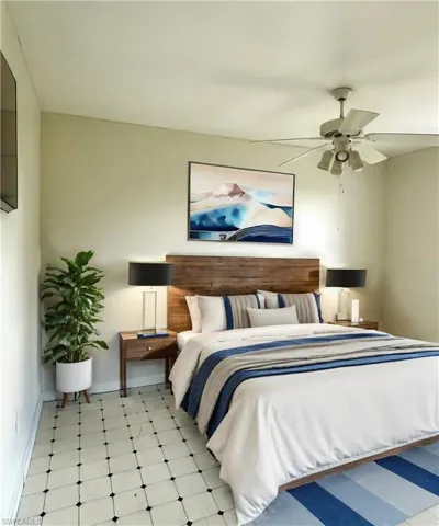Virtually staged bedroom
