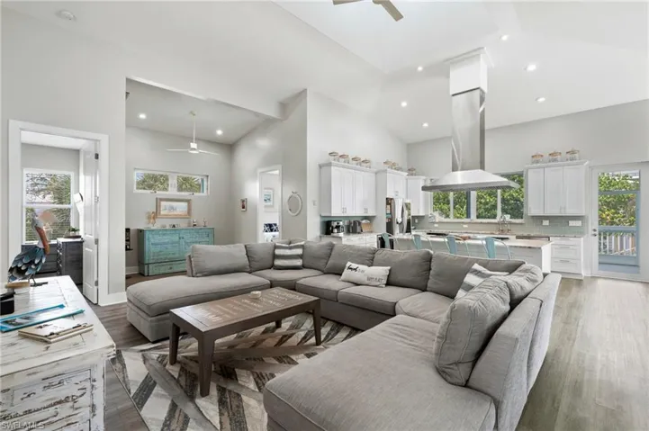 Open concept living.  Alcove has a fold-out bed for additional guests.