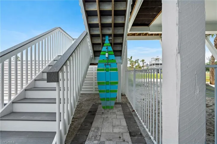 Stairway going to the pool - Outdoor Shower