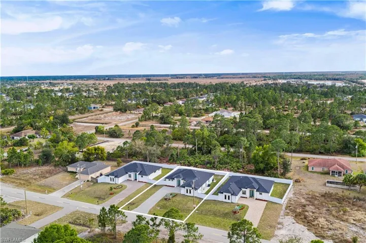 Aerial view of residential area