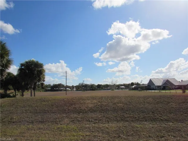 View from the road with a berm