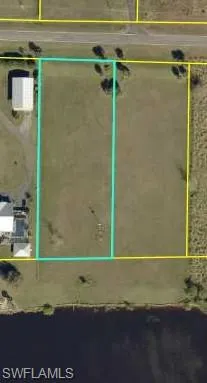 Aerial overview of property's location with property boundaries highlighted