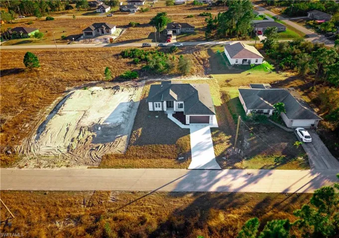 Aerial view of residential area