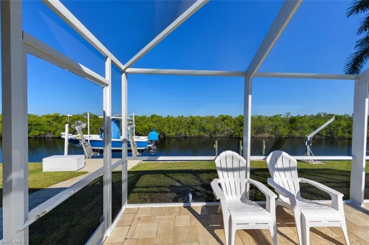 View of canal, boat lift