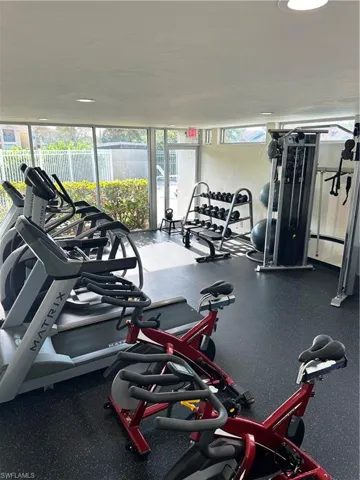 Workout area with a healthy amount of sunlight