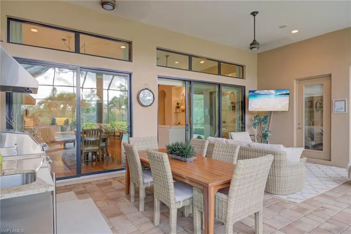 View of patio featuring outdoor dining area
