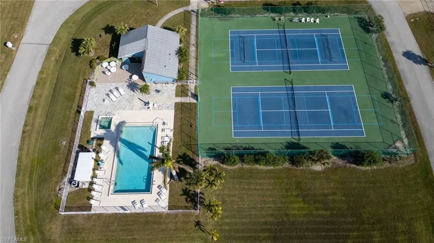 Pool 1, spa, clubhouse, and tennis/pickle ball courts