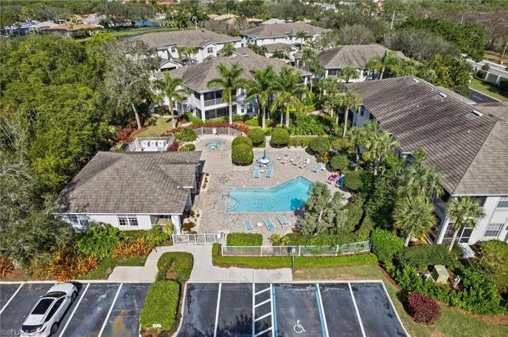 Aerial view of a pool area