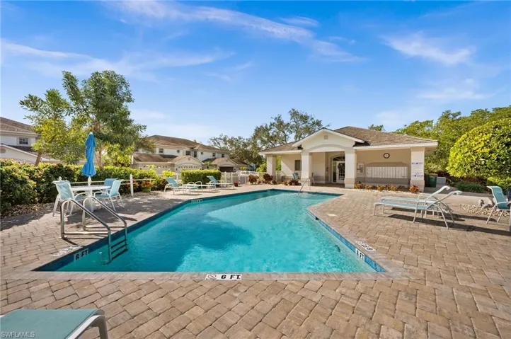 Community pool featuring a patio area