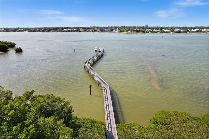 Drone / aerial view of a large body of water