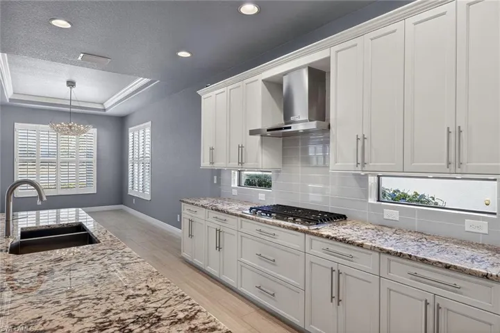 Gas cooktop with vented hood