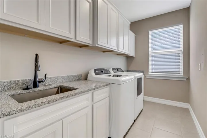 Laundry with sink and cabinets