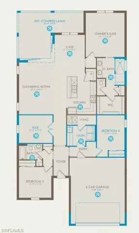 Floor plan with options selected