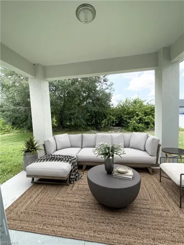 View of terrace featuring an outdoor living space