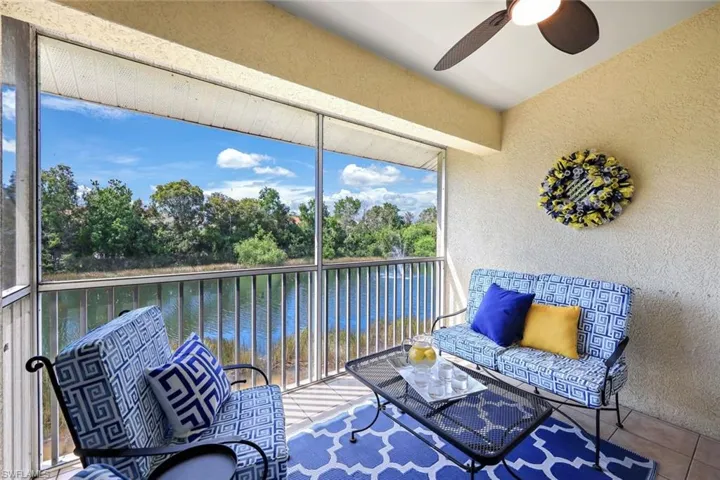 patio with a serene lake view