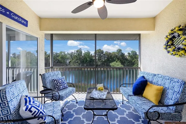 Screened patio with lake view