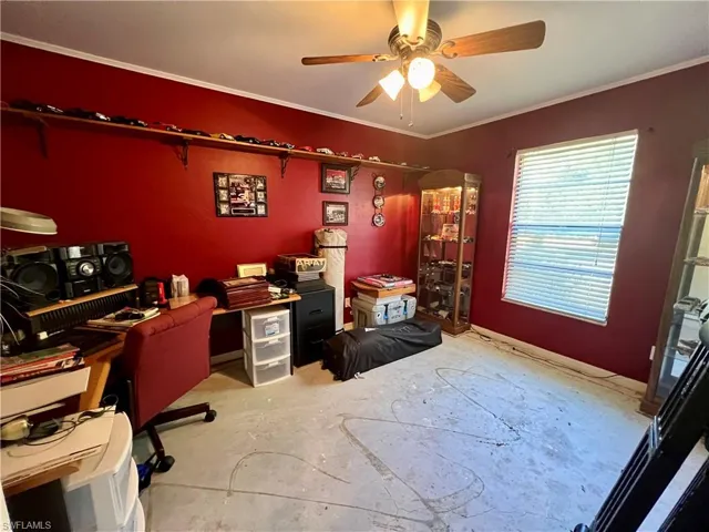 Bedroom featuring ceiling fan