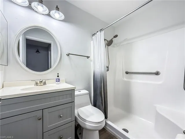 Walk in shower in primary bathroom.
