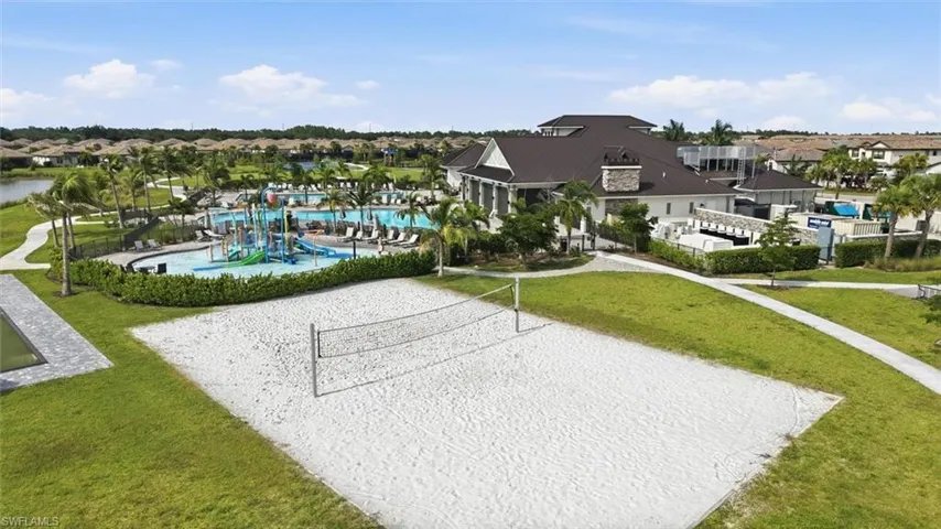 Sand volleyball court and clubhouse amenities