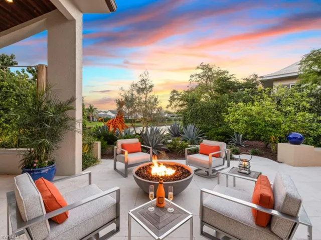 View of patio / terrace with an outdoor living space with a fire pit