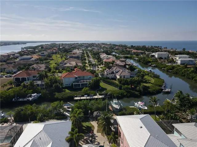 Aerial view of waterway