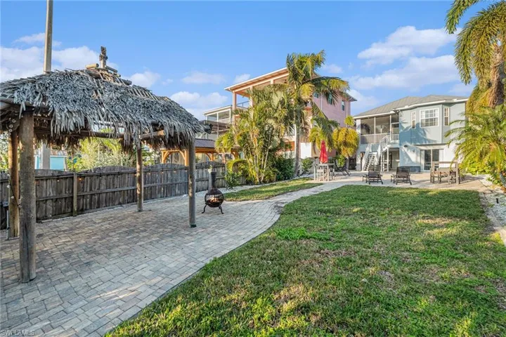 View back to house from tiki hut