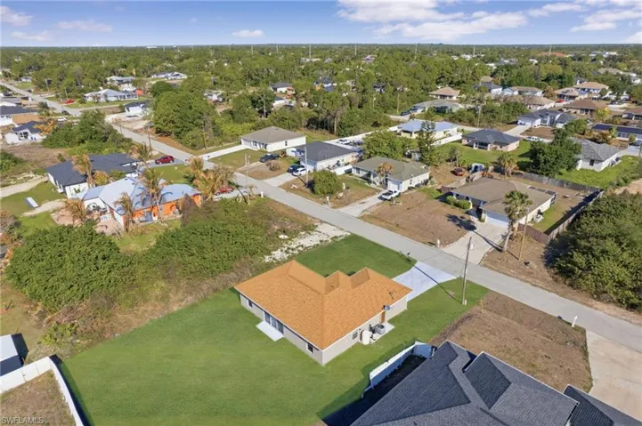 Aerial view of residential area