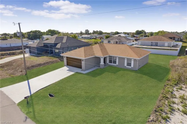 Aerial perspective of suburban area